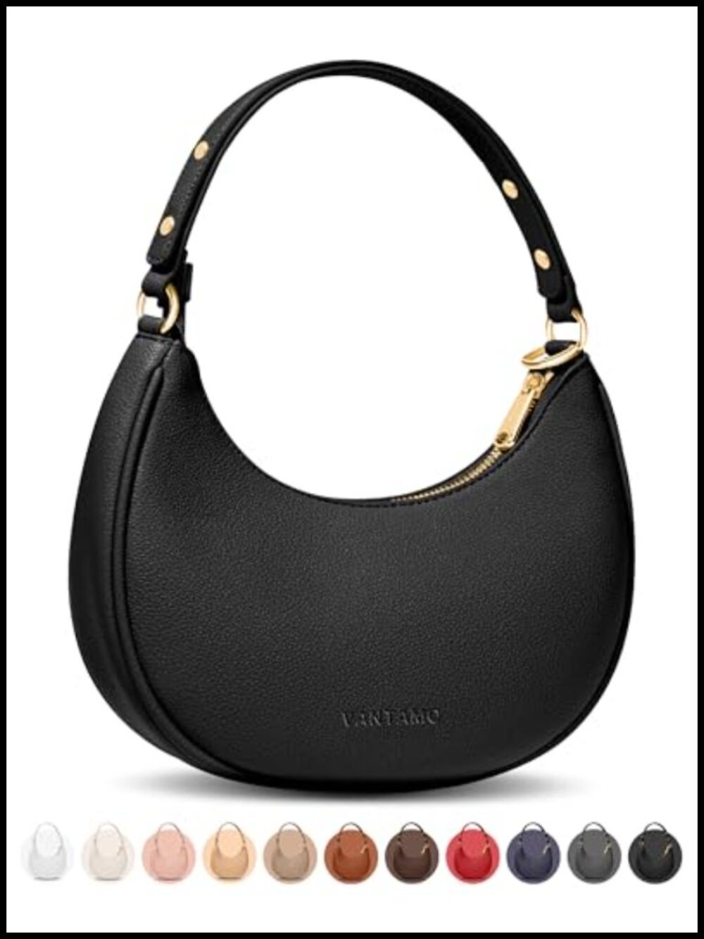 Crescent Half Moon Clutch Purse RFID Anti-Theft PU Leather Crossbody